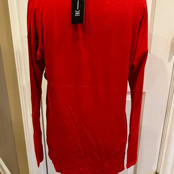 NWT INC International Concepts Women's Real Red Pullover Blouse Top Size S - Picture 2 of 5